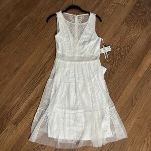 Adrianna Papell Beaded Short Tier Dress Ivory - 4